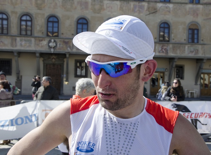 Fabio Bazzana all'arrivo Firenze Urban Trail 2015