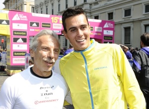 Milano_Marathon_2015 Giovanni Storti e Daniele Meucci_ph credits ANSA