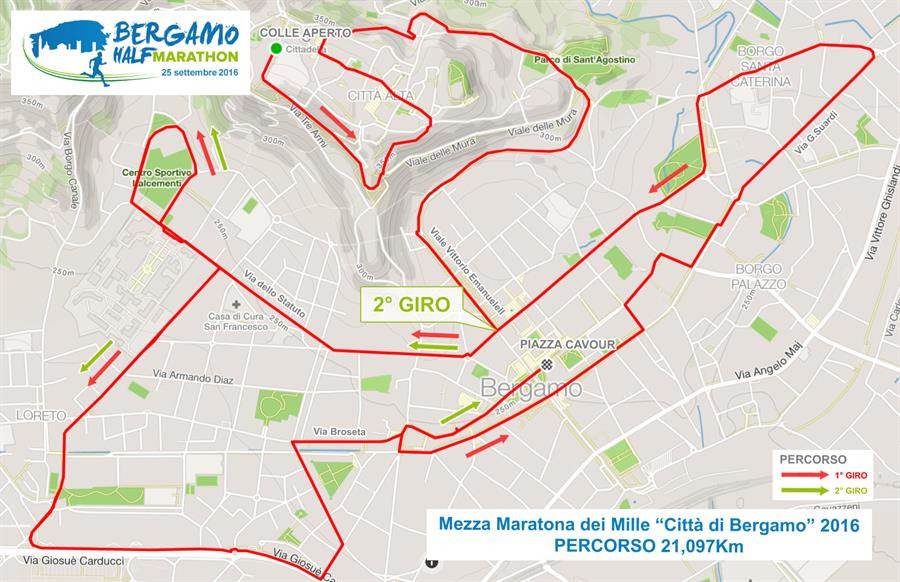 mezza maratona di bergamo 2016 percorso