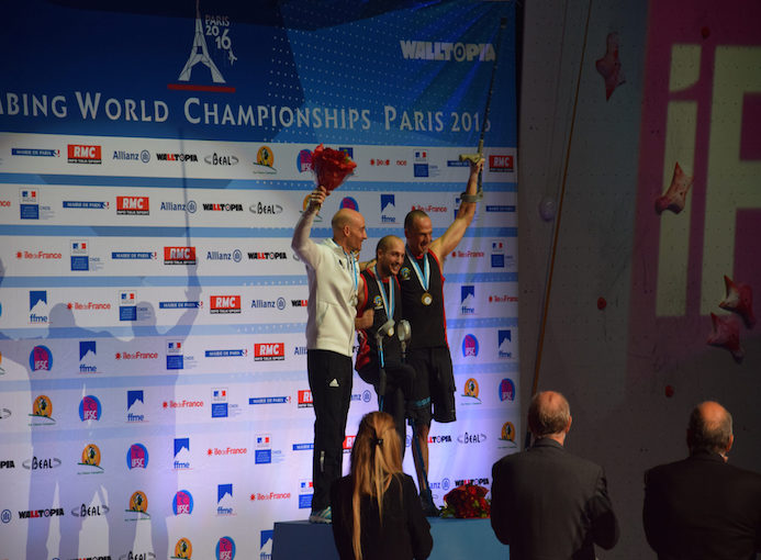podio paraclimbing IFSC Parigi 2016