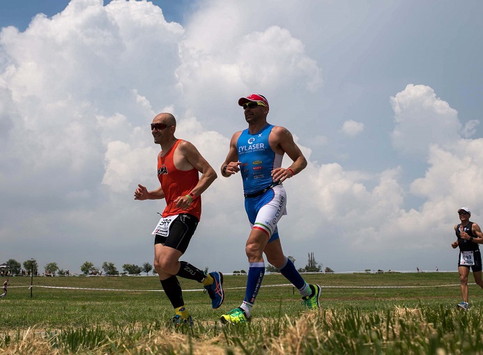 VENICE, ITALY - JUNE 05: Athletes compete in the run leg of the Challenge Triathlon Venice on June 5, 2016 in Venice, Italy. (Photo by Lennart Preiss/Getty Images)