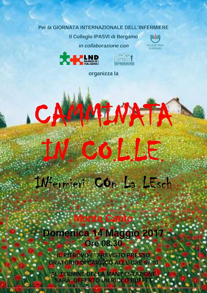 volantino camminata in colle monte canto 2017