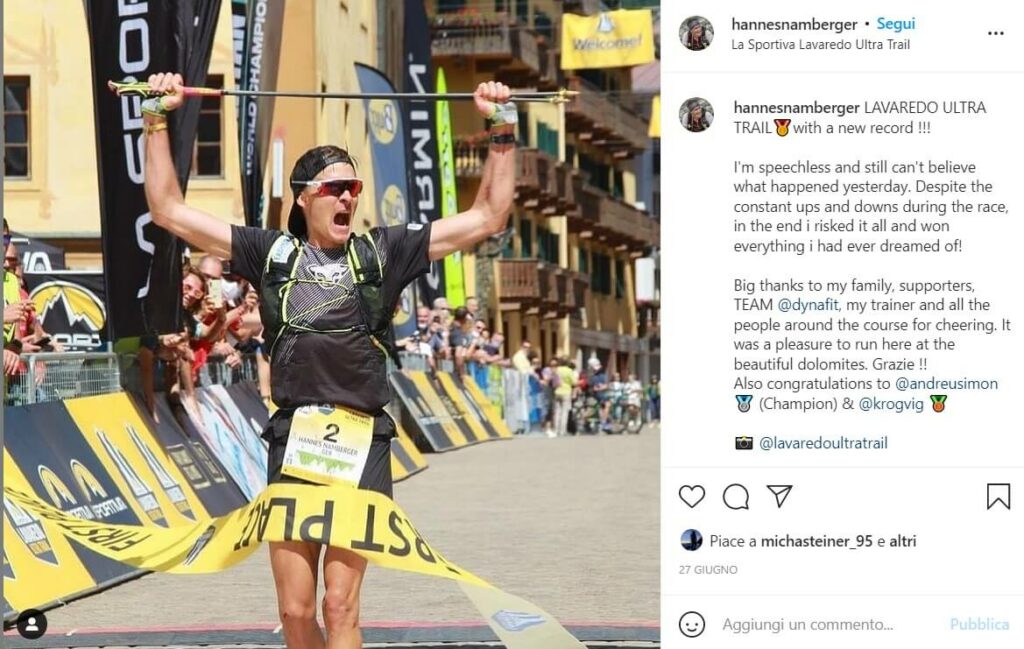 hannes namberger lavaredo ultra trail instagram