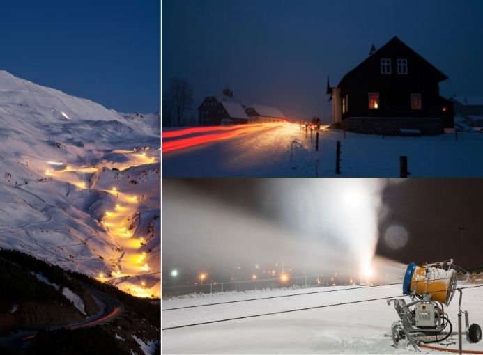 neve notte montagna pista da sci