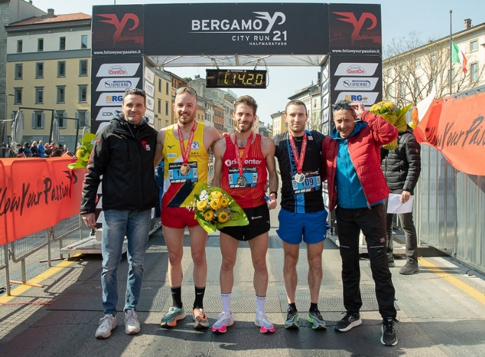 Bergamo half marathon Antonino Lollo podio