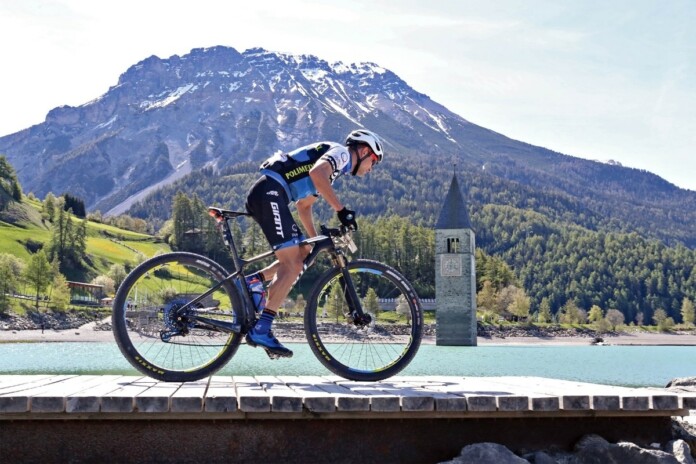 Lago Resia campanile Ortler Bike Marathon