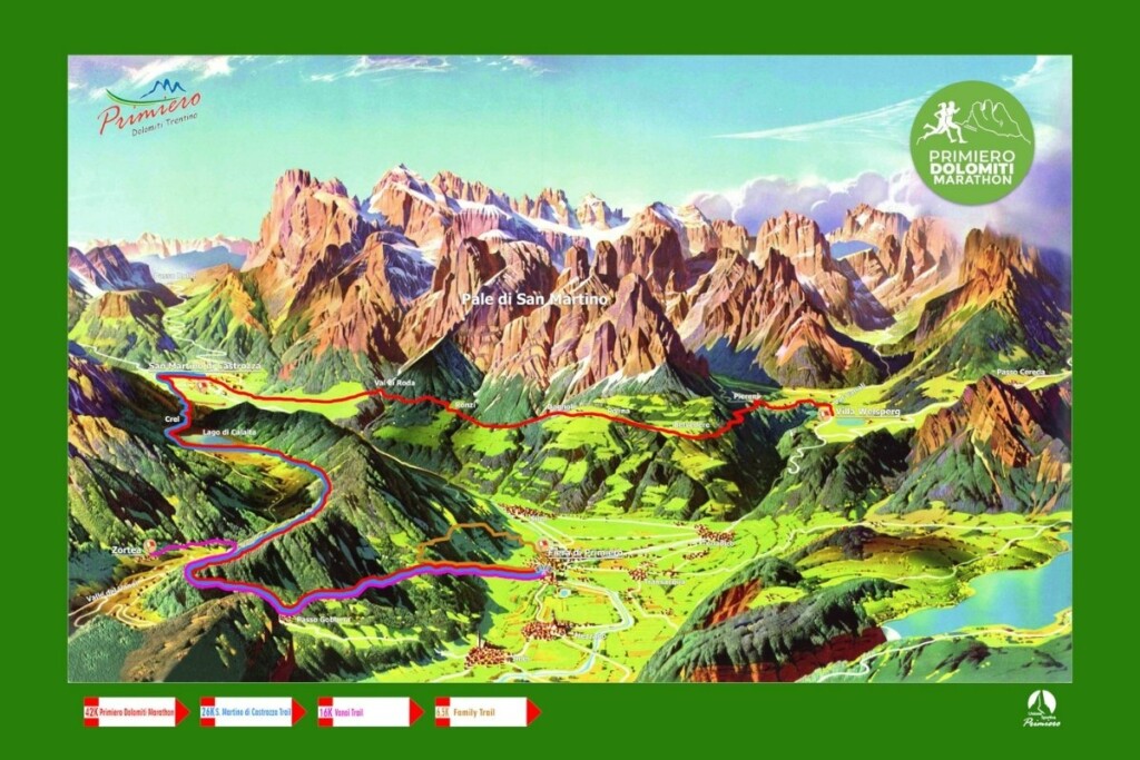 Primiero Dolomiti Marathon 2022 cartina percorso