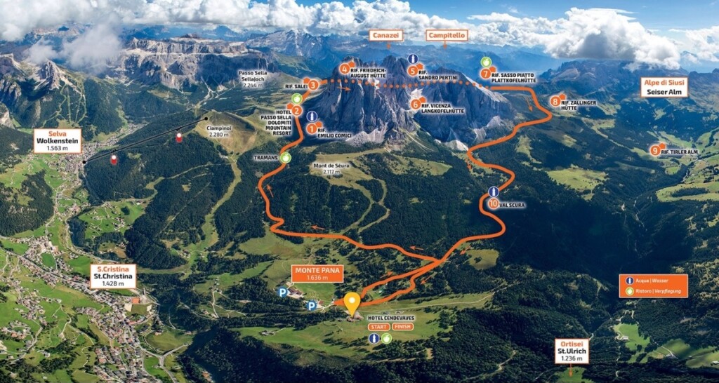 dolomites saslong half marathon cartina percorso
