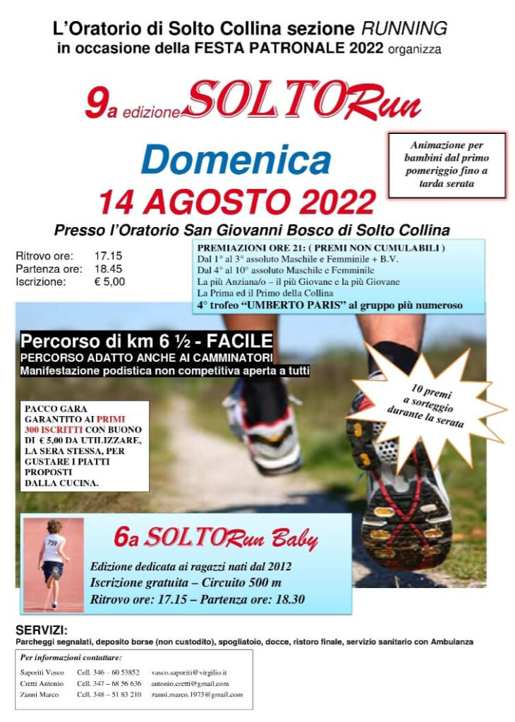 Solto Run 2022 volantino gara solto collina