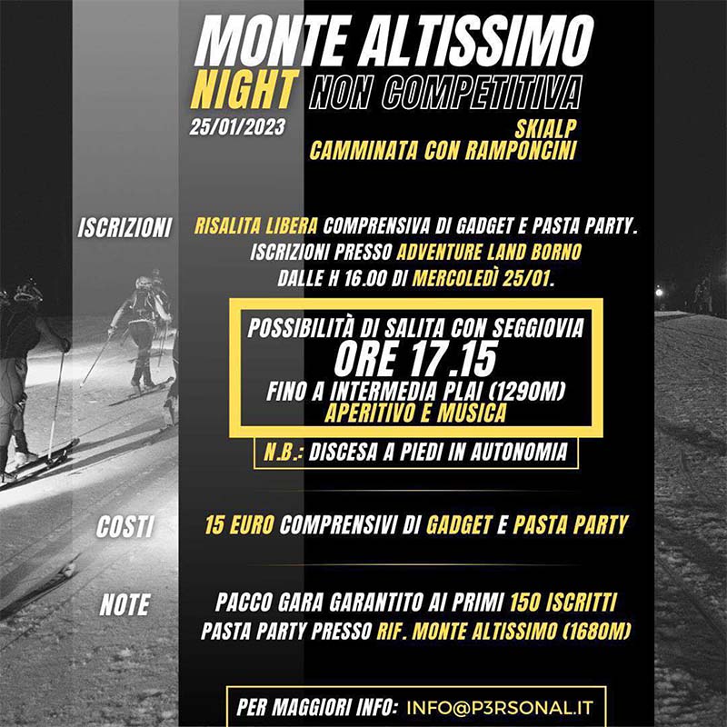 Monte Altissimo Vertical Race 2023 locandina skialp