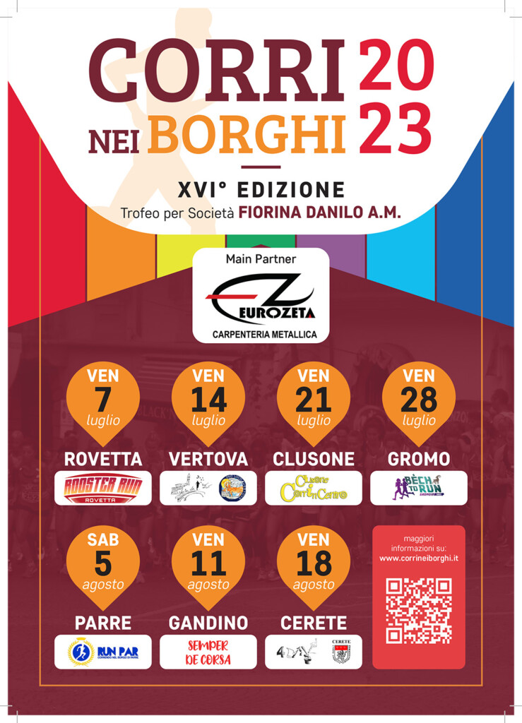 circuito Corri nei Borghi 2023 volantino
