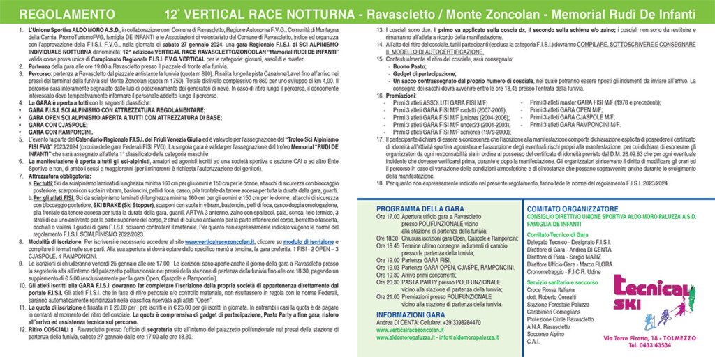 Ravascletto Zoncolan 2024 skialp volantino