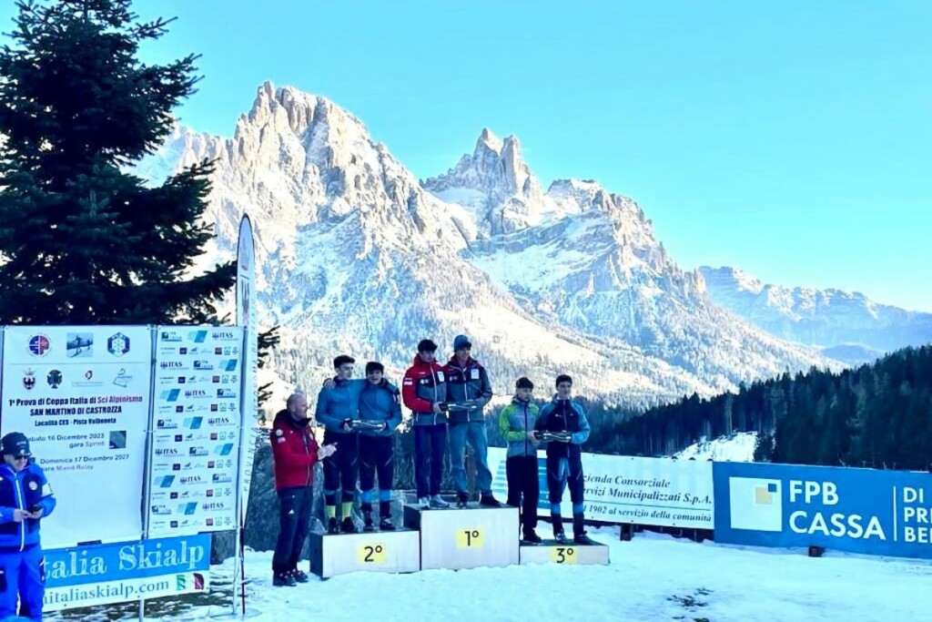 san martino castrozza 2023 skialp podio gioele migliorati u16