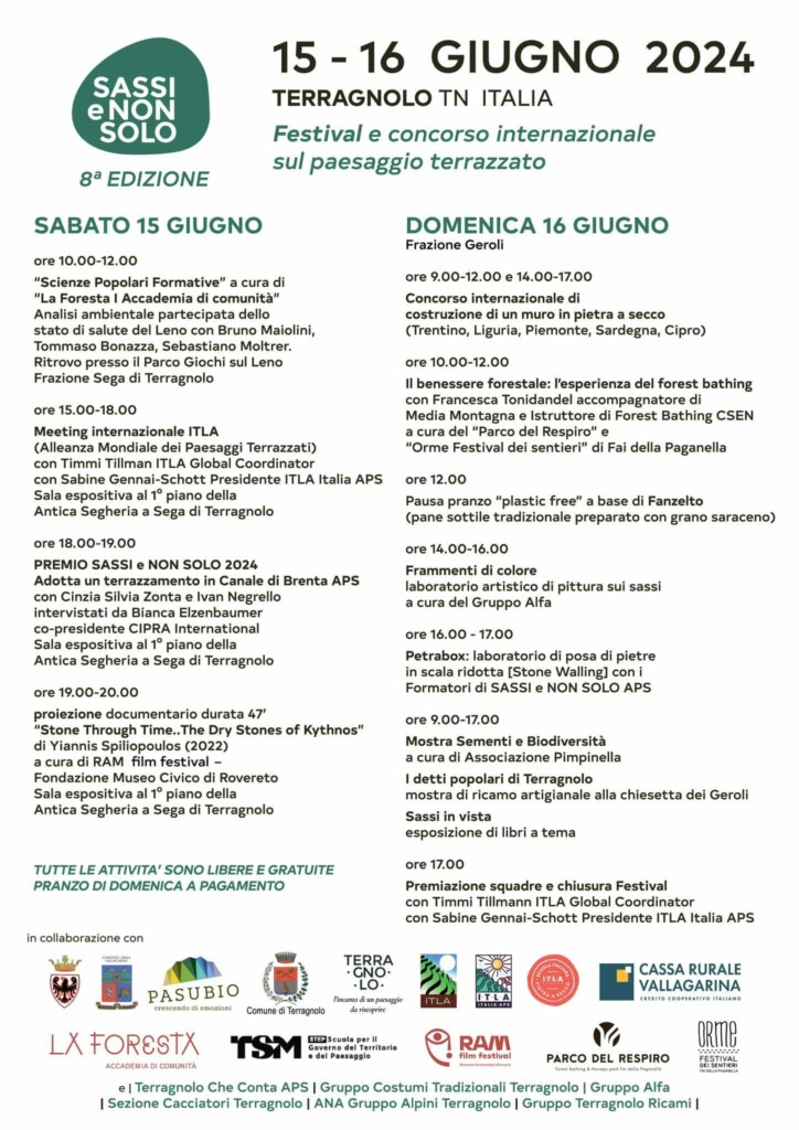terragnolo sassi e non solo 2024 programma
