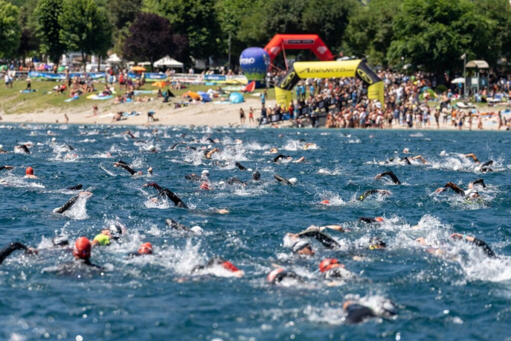 Ledroman triathlon prova del nuoto Lago di Ledro