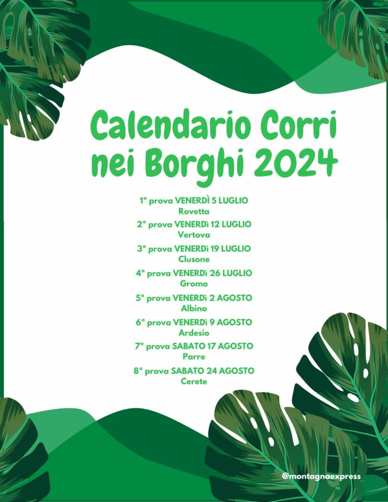 calendario corri nei borghi 2024