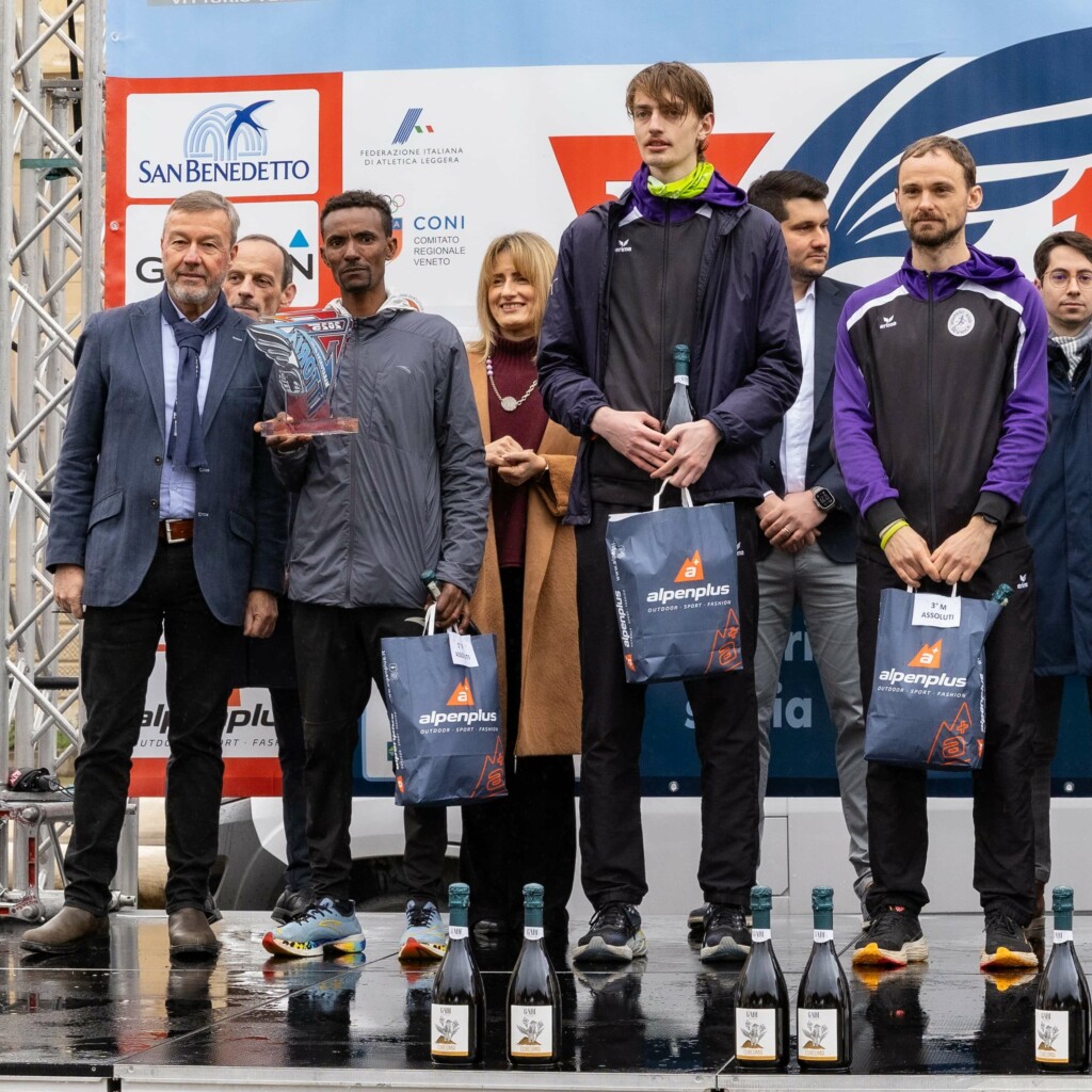 Maratonina della Vittoria 2025 Vittorio Veneto Il podio maschile