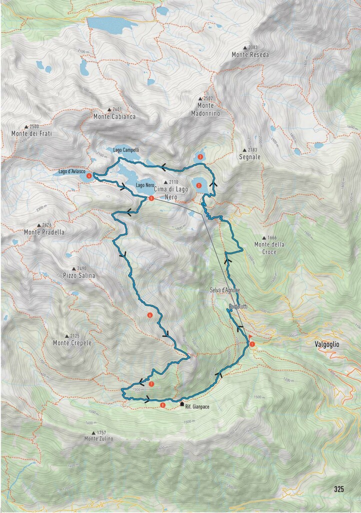 giro dei laghi di valgoglio percorso cartina