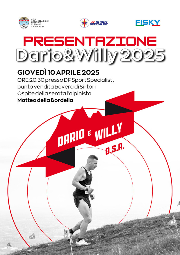 Locandina presentazione Trofeo Dario & Willy 2025, giovedì 10 aprile da DF Sport Specialist a Bevera di Sirtori