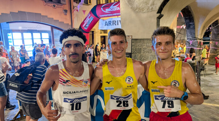 Alain Cavagna e Martina Ghisalberti illuminano la notte di Clusone Podio maschile Clusone Corricentro 2025 con Alain Cavagna, Mustafa Belghiti e Nicola Bonzi