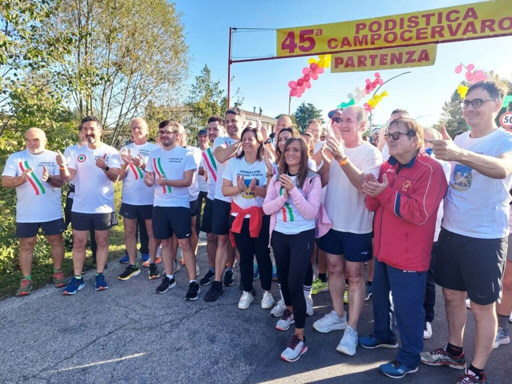 Partenza Corsa dei Sindaci Campocervaro 2025 con Luca Zaia a Cimetta di Codognè.