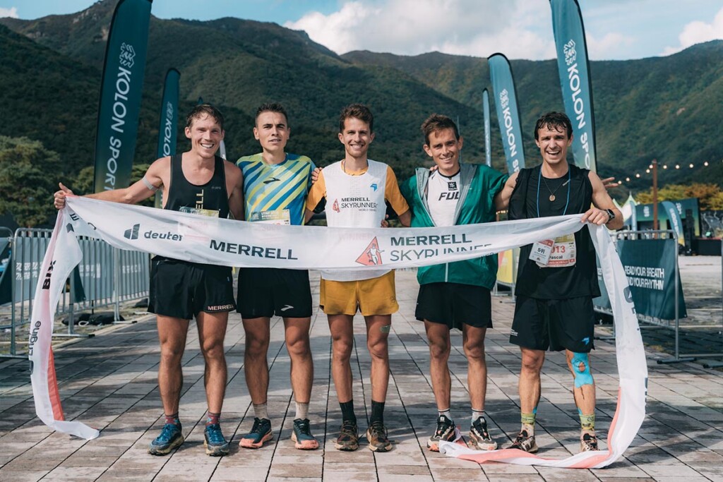 I primi cinque classificati della 2Peaks Skyrace 2025, tappa sudcoreana della Merrell Skyrunner World Series – Foto MSWS