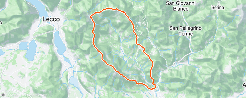 Traccia Strava del Periplo della Valle Imagna completato da Luca Arrigoni in 5h30’51” sul Sentiero 571, 47,3 km e 3.447 metri di dislivello positivo.