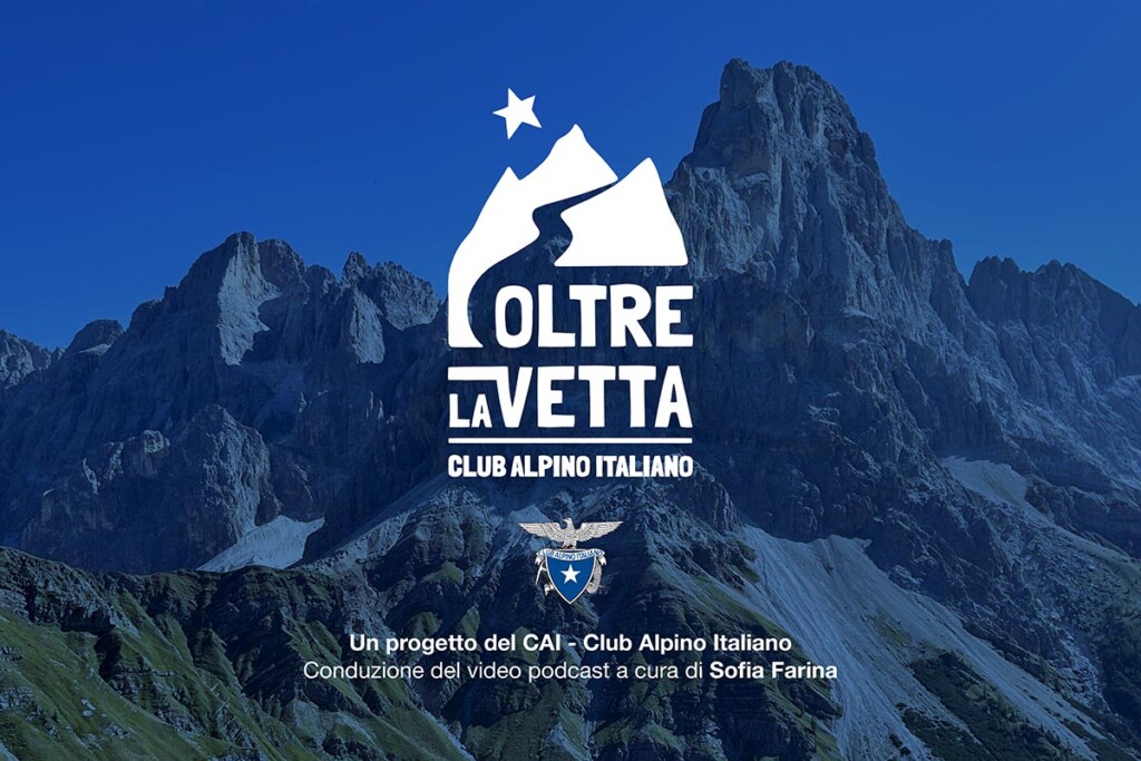 Immagine ufficiale del progetto “Oltre la vetta” del Club Alpino Italiano, iniziativa dedicata al lutto e al trauma in montagna, con logo CAI e sfondo delle Dolomiti.