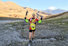 Orobie Occidentali, il 101 ha un nuovo padrone: Luca Arrigoni Luca Arrigoni dopo il record sul Sentiero 101 delle Orobie Occidentali, ritratto a Foppolo con le montagne innevate sullo sfondo. Foto di Giorgio Pesenti / Pegarun.