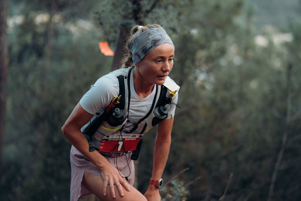 Anastasia Rubtsova impegnata durante la Marató dels Dements 2025, finale della Skyrunner World Series.