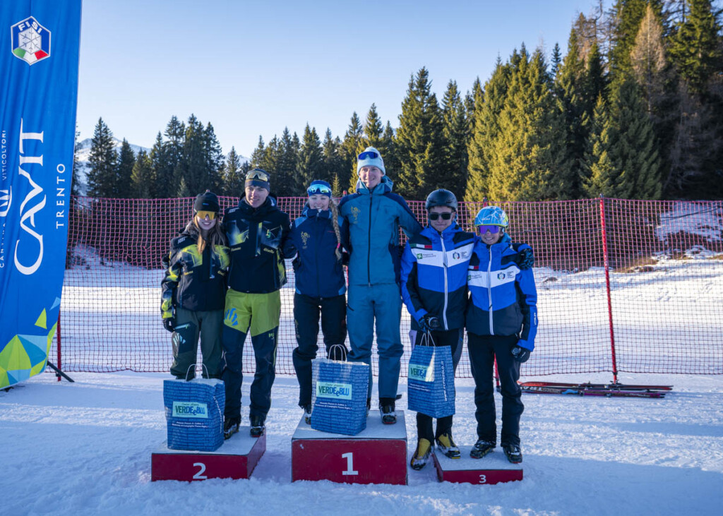 Podio under 20 della staffetta mista di Coppa Italia di sci alpinismo a Madonna di Campiglio