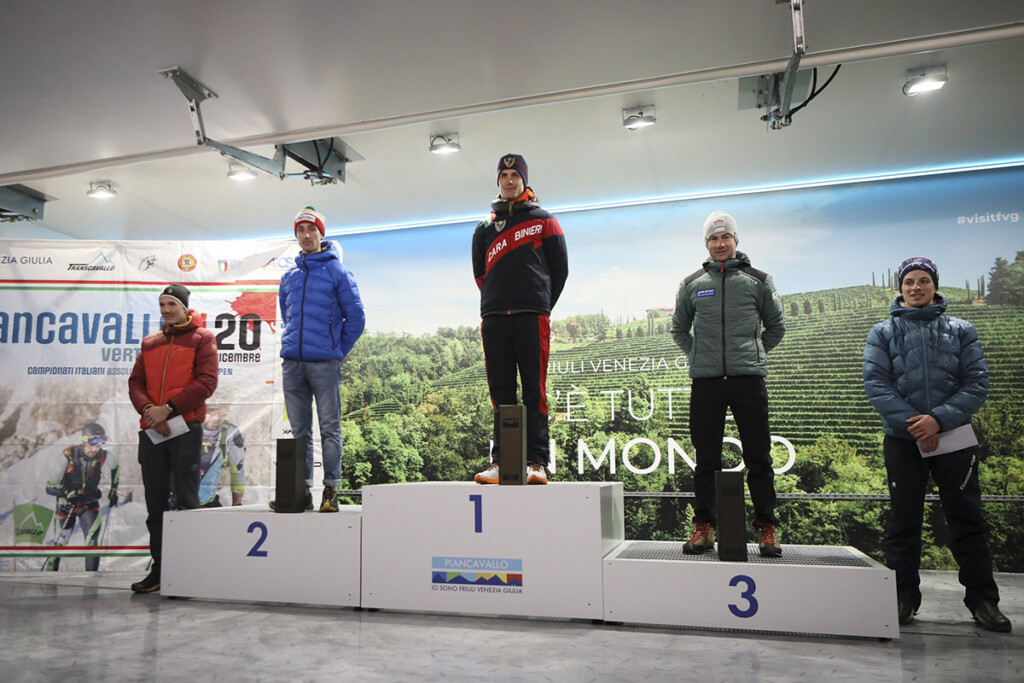 Podio maschile Campionato Italiano Sci Alpinismo Vertical 2025 Piancavallo