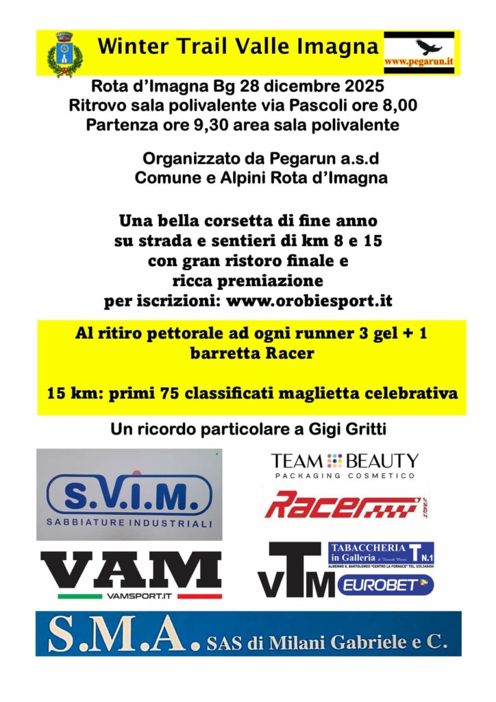 Winter trail valle Imagna 2025 volantino