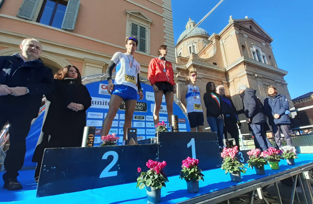 Podio maschile della mezza maratona alla Maratona di Reggio Emilia 2025