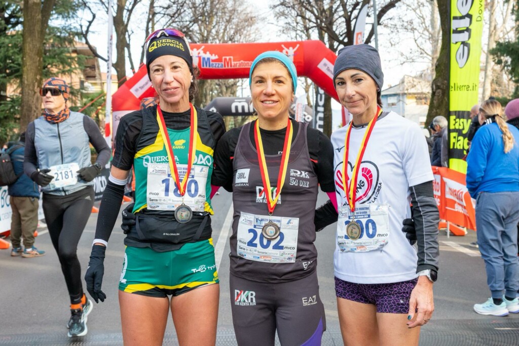 Mezza sul Brembo 2026 a Dalmine, podio femminile con Brenna, Piterà e Andrighettoni