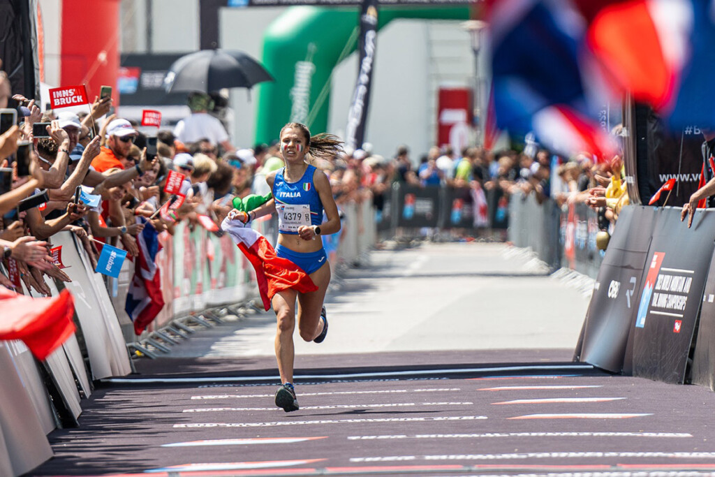 Lucia Arnoldo all’arrivo dei Mondiali Under 20 di corsa in montagna 2023 a Innsbruck