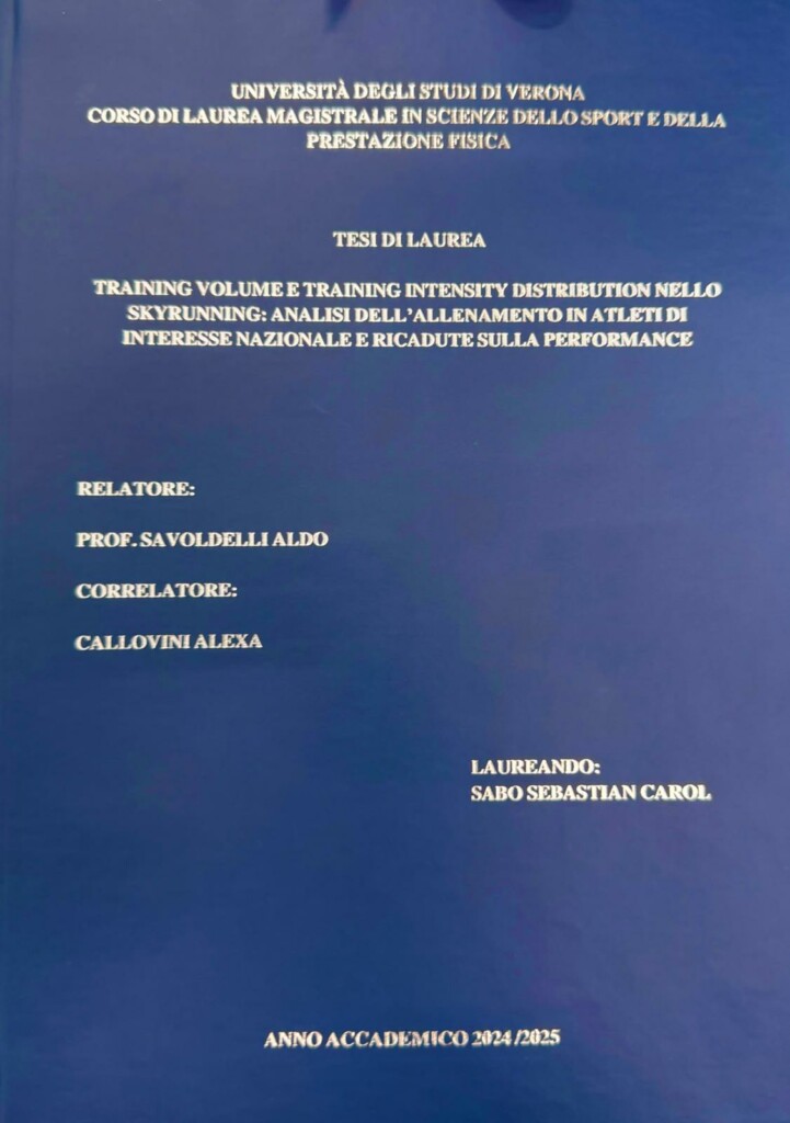 skyrunning 2026 cerism e universita verona tesi di laurea con prof Aldo Savoldelli e fisky