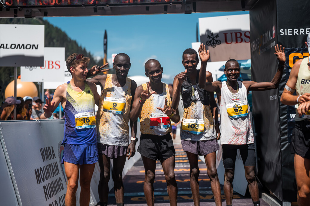 Jakob Adkin, Patrick Kipngeno, Philemon Kiriago, Michael Saoli e Timothy Kibett alla Sierre Zinal 2026