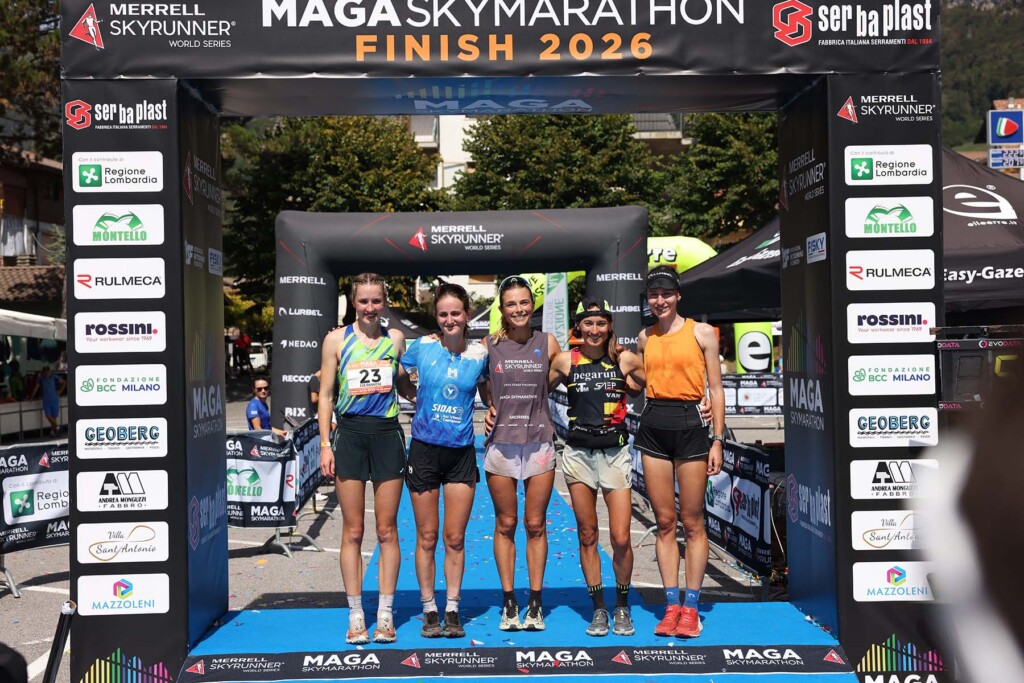 Natalie Beadle, Eva Delafosse, Roberta Jacquin, Eve Pannone ed Elena Karanfiloska alla Maga Skymarathon 2026