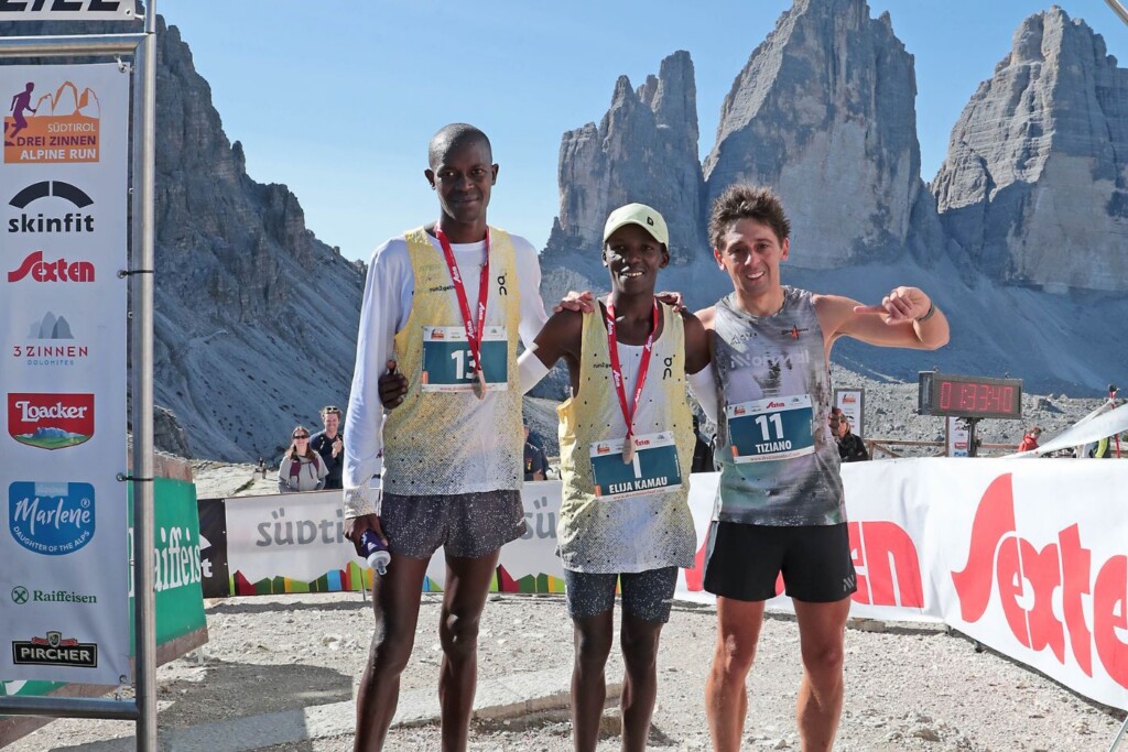 Josphat Kiprotich Tuei, Elija Kamau Kariuki e Tiziano Moia sul podio maschile della Südtirol Drei Zinnen Alpine Run 2026