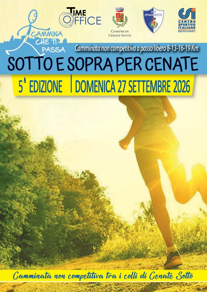 Locandina Sotto e Sopra per Cenate 2026 a Cenate Sotto, camminata non competitiva del 27 settembre