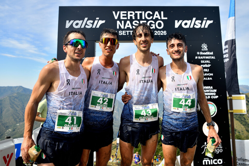 Michael Galassi, Andrea Rostan, Henri Aymonod e Andrea Elia con la maglia dell’Italia al Vertical Nasego 2026